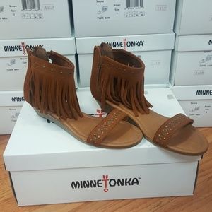 Minnetonka brown Savona wedge Sandals